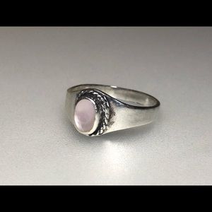 Sterling Silver and Pale Pink Mother of Pearl Ring